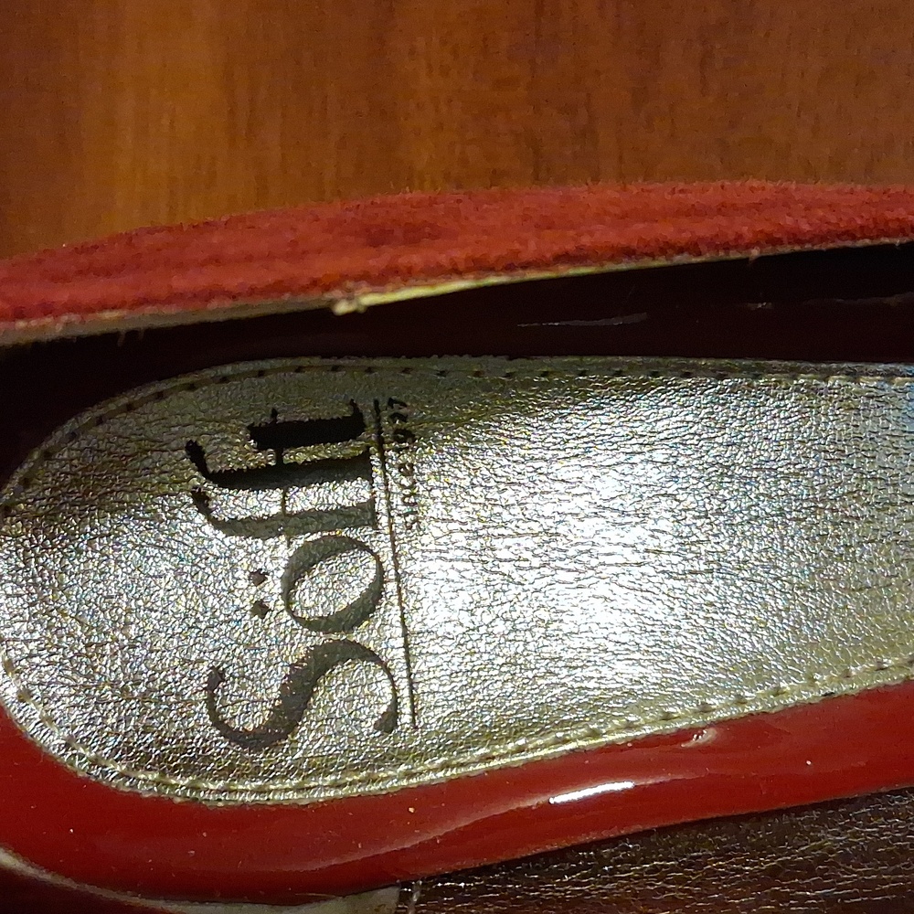 Sofft Red Suede Peep-Toe Pumps Sculpted Heels Hidden Platform Sz 7M - Picture 4 of 8